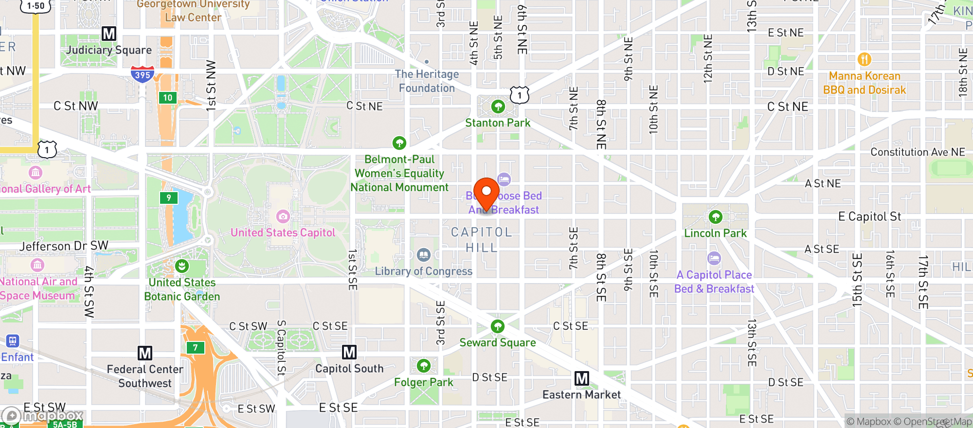 Map showing Corner Market