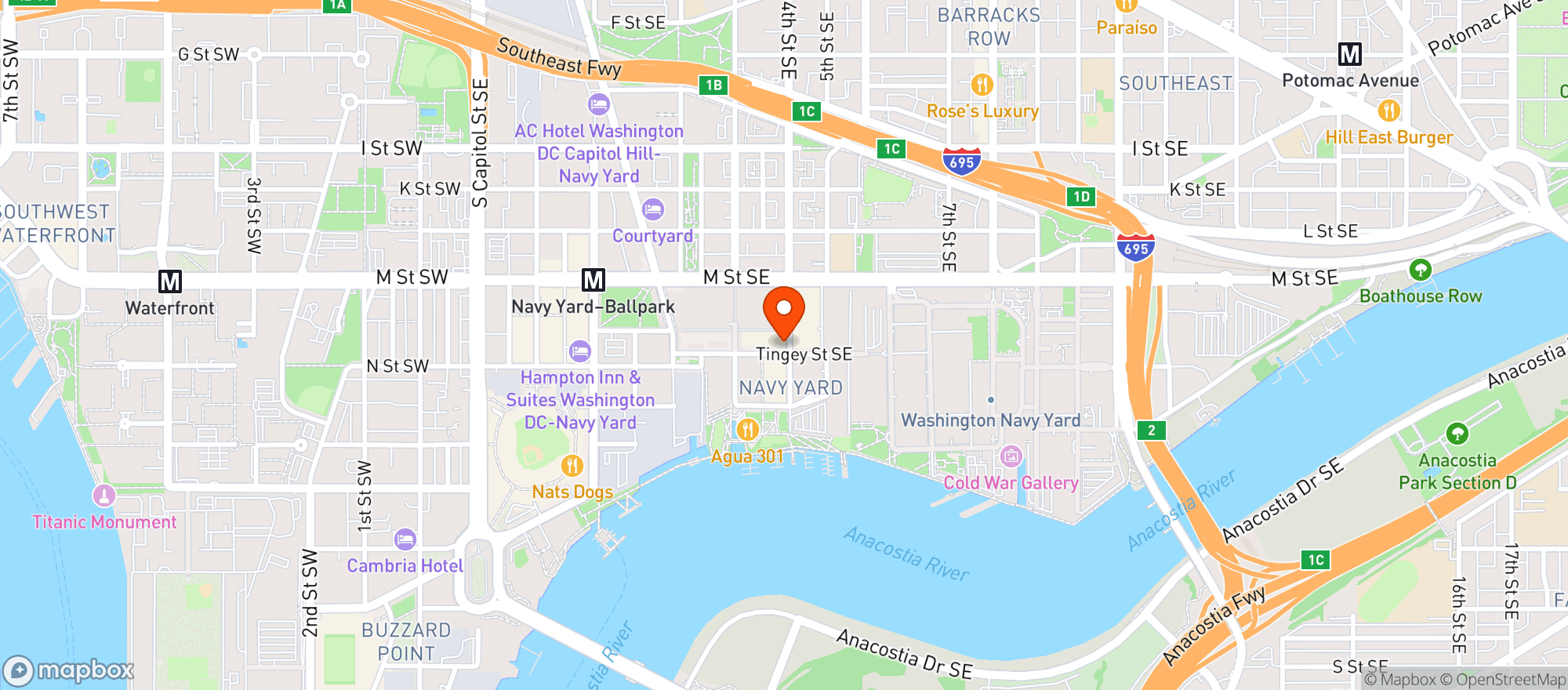 Map showing BLUEJACKET BREWERY