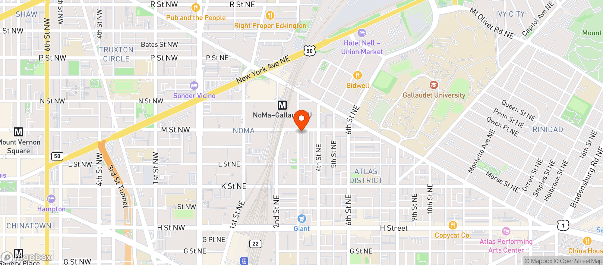 Map showing Oasis Market