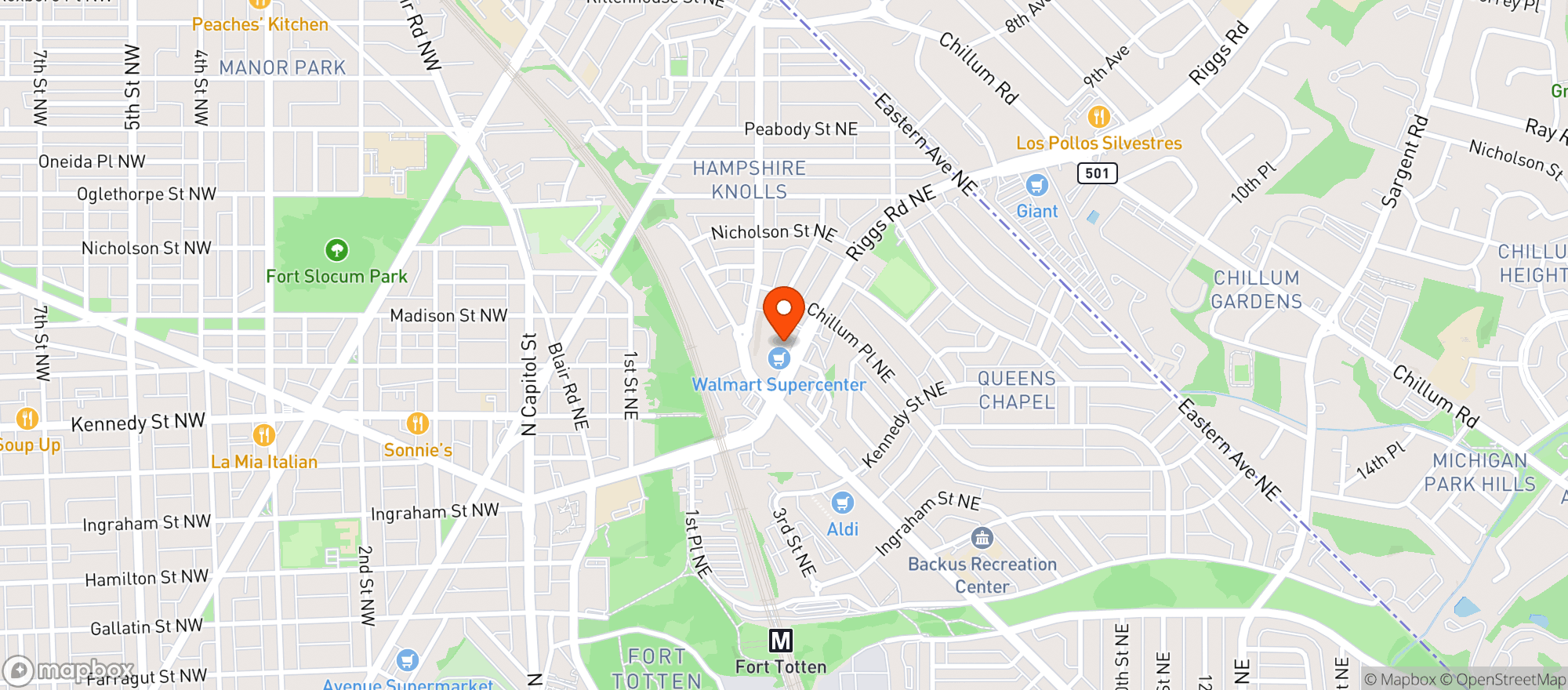 Map showing Walmart Supercenter #3035