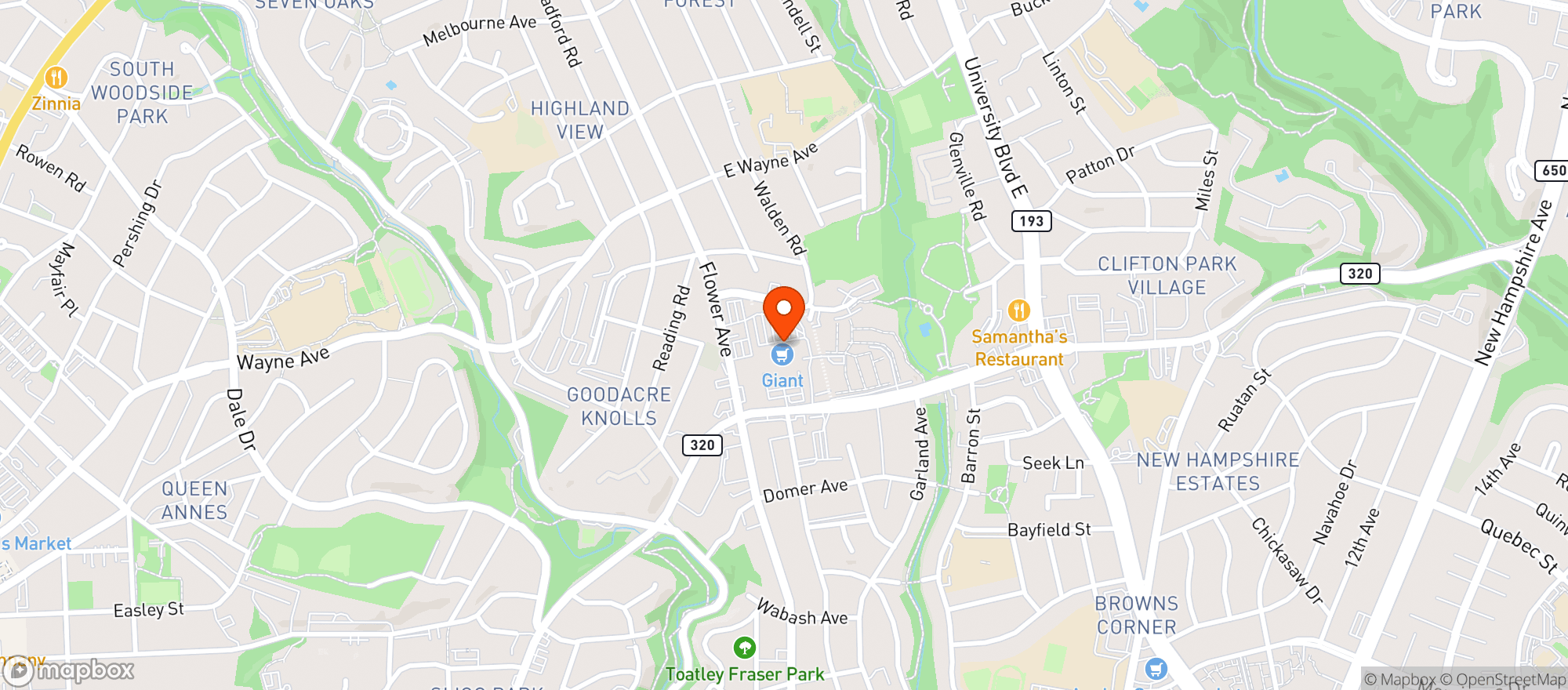 Map showing Giant