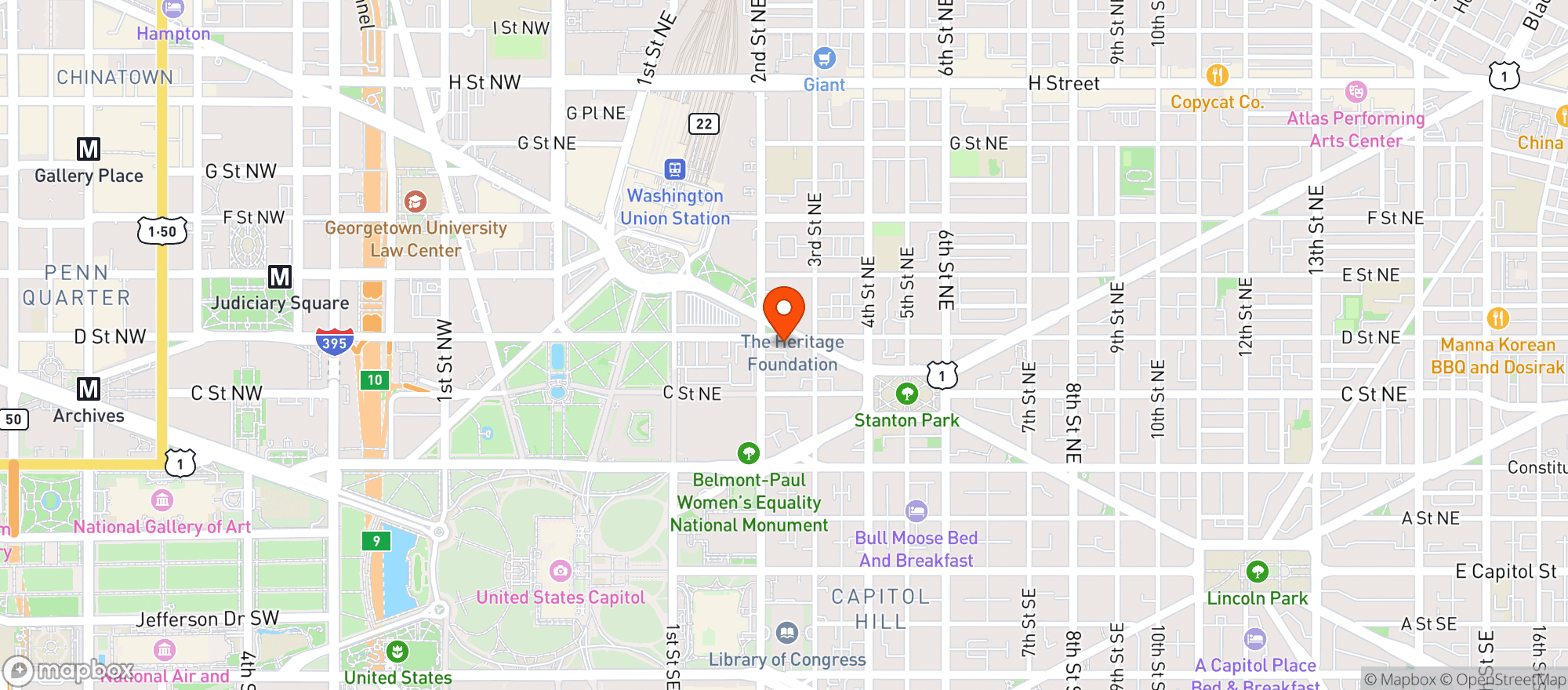 Map showing Union Pub