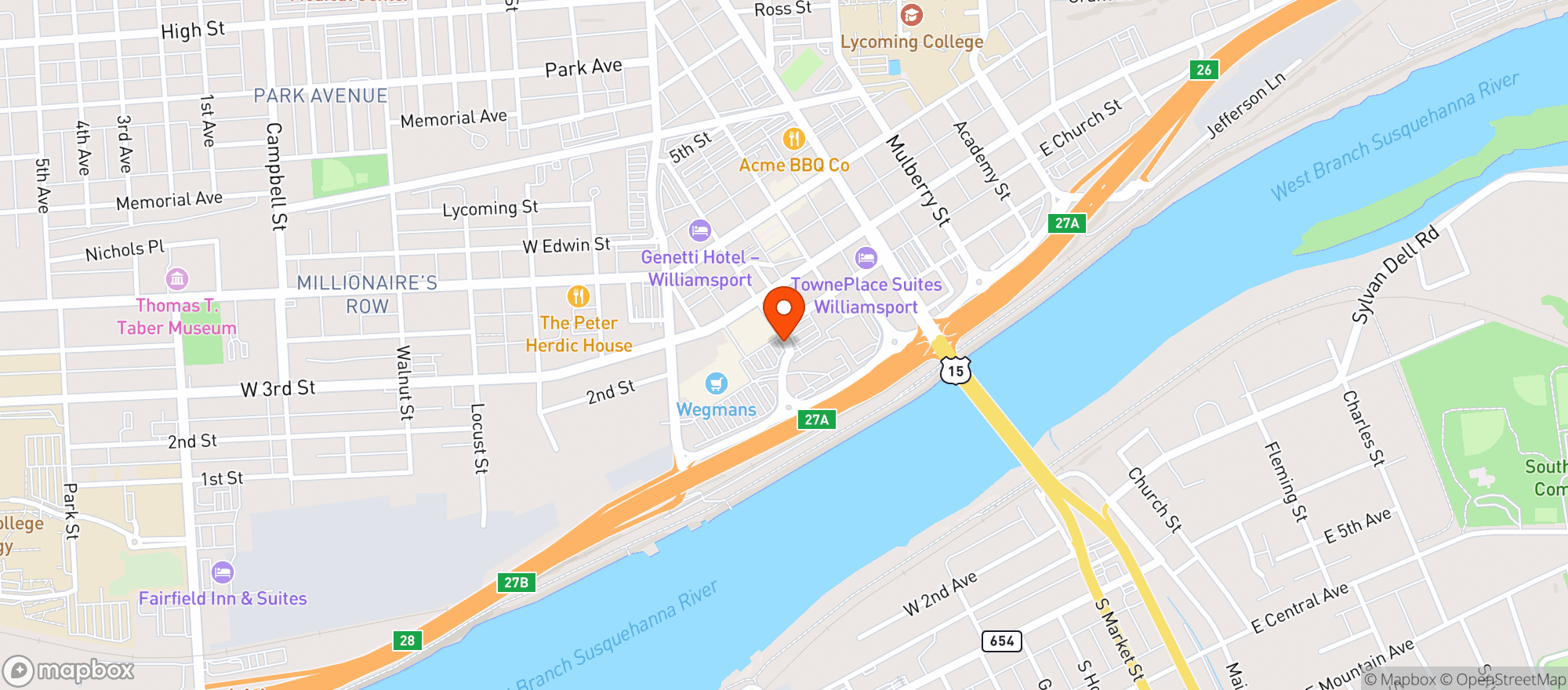 Map showing Wegmans