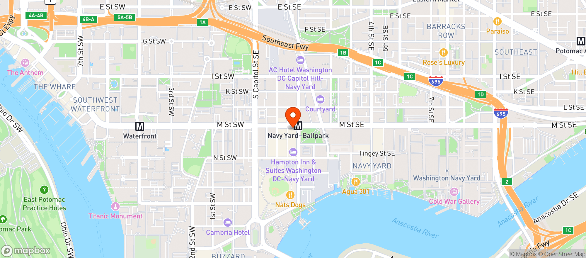 Map showing Circa Navy Yard