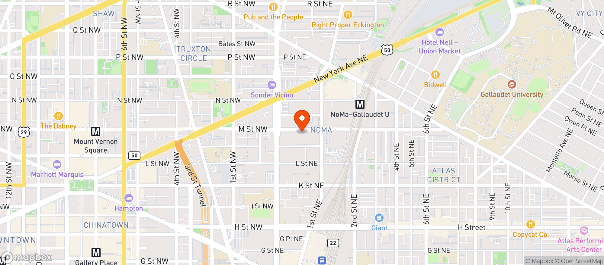 Map showing Streets Market & Cafe - Noma