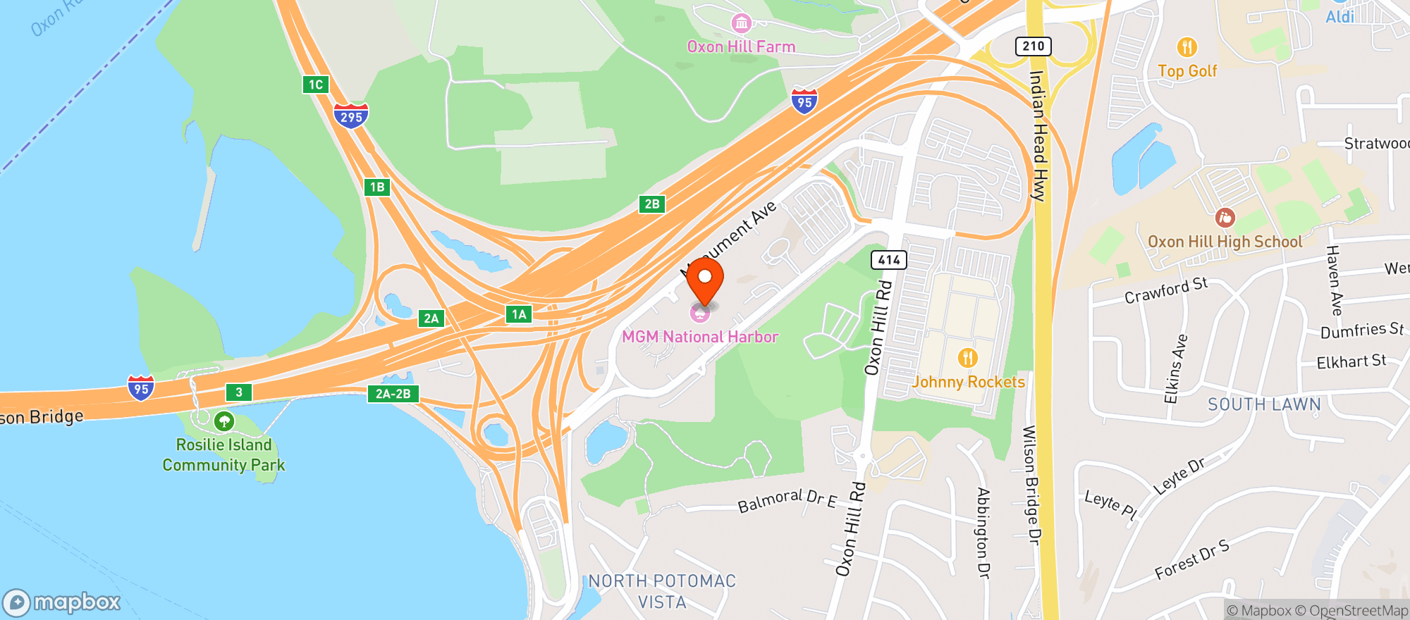 Map showing Mgm National Harbor