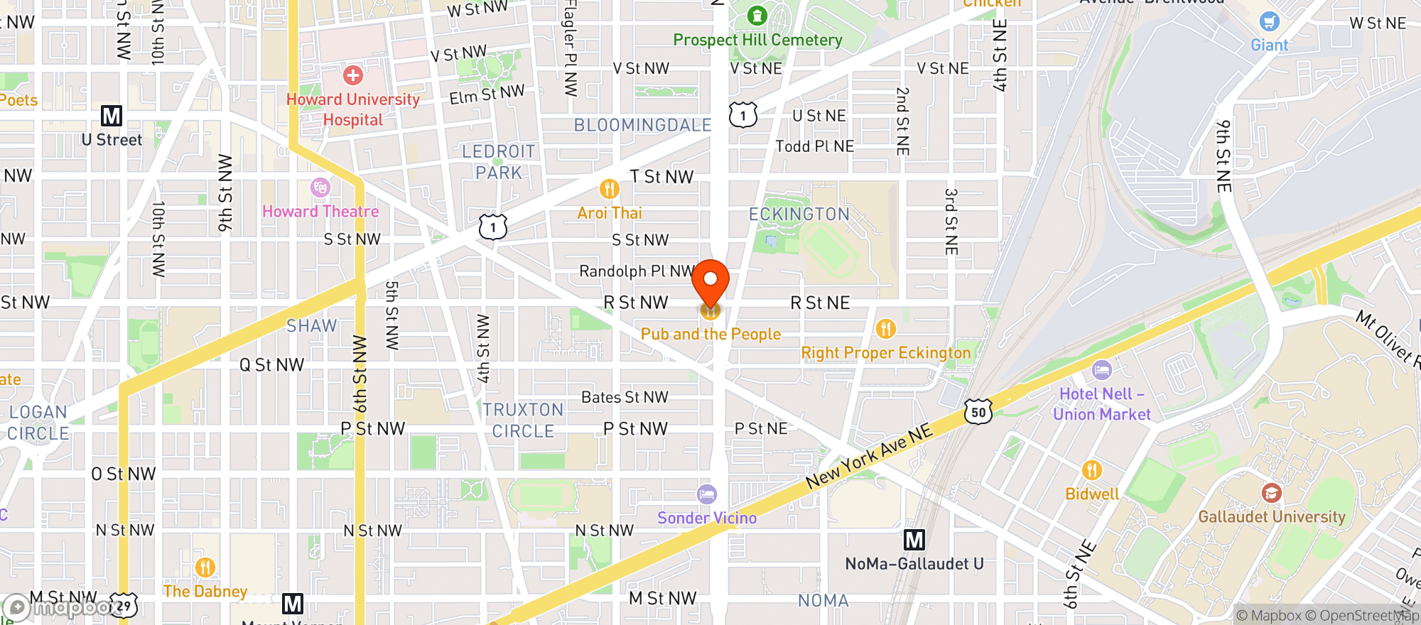 Map showing The Pub And The People