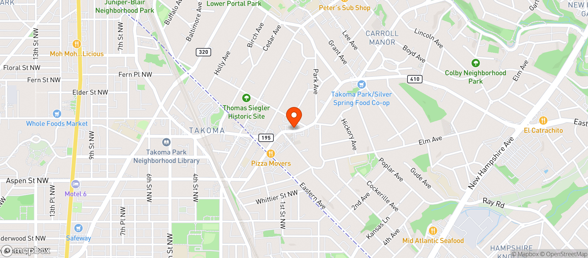Map showing Main Street Pearl