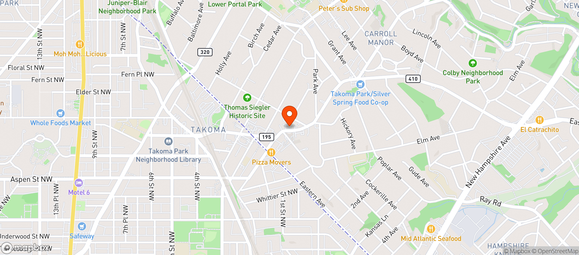 Map showing Roscoe's Neapolitan Pizzeria