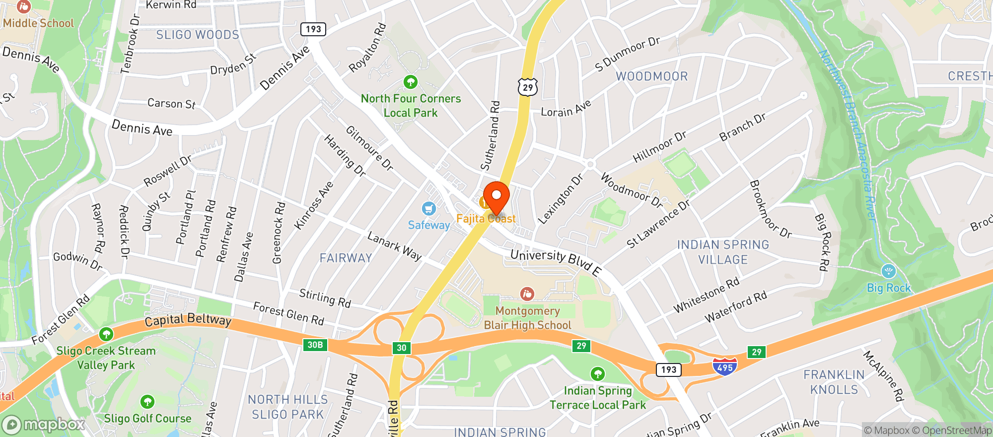 Map showing Vitamin Shoppe - Silver Spring