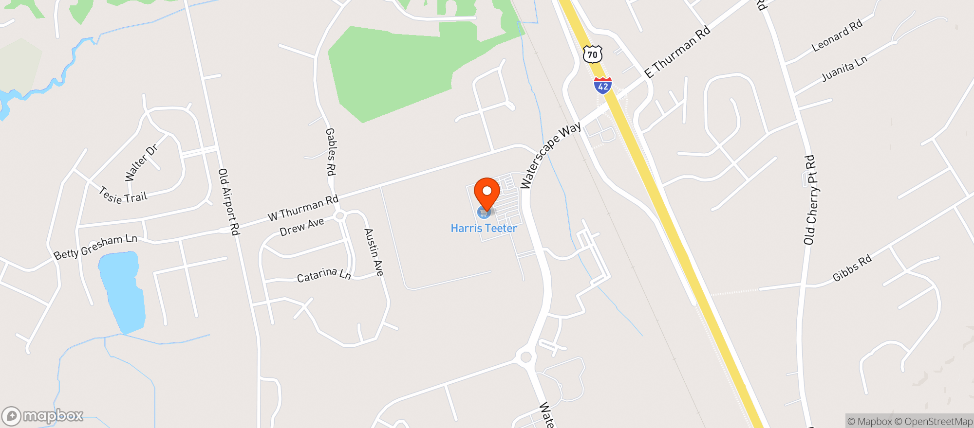 Map showing Harris Teeter