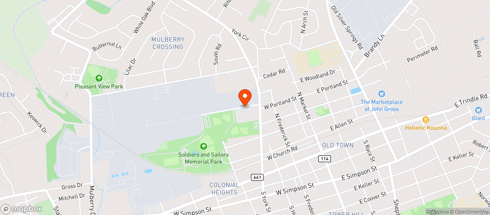Map showing Mechanicsburg Club