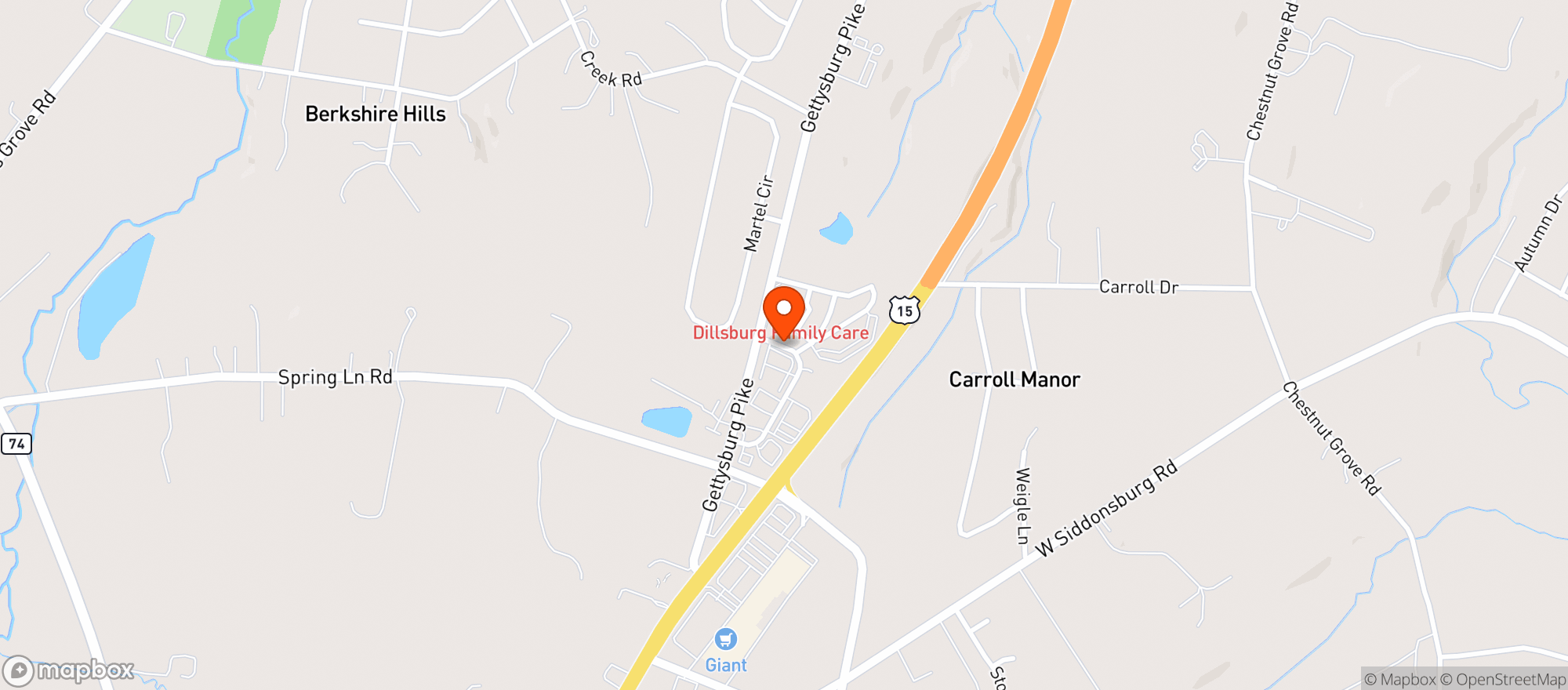 Map showing Route 15 Beverage Express