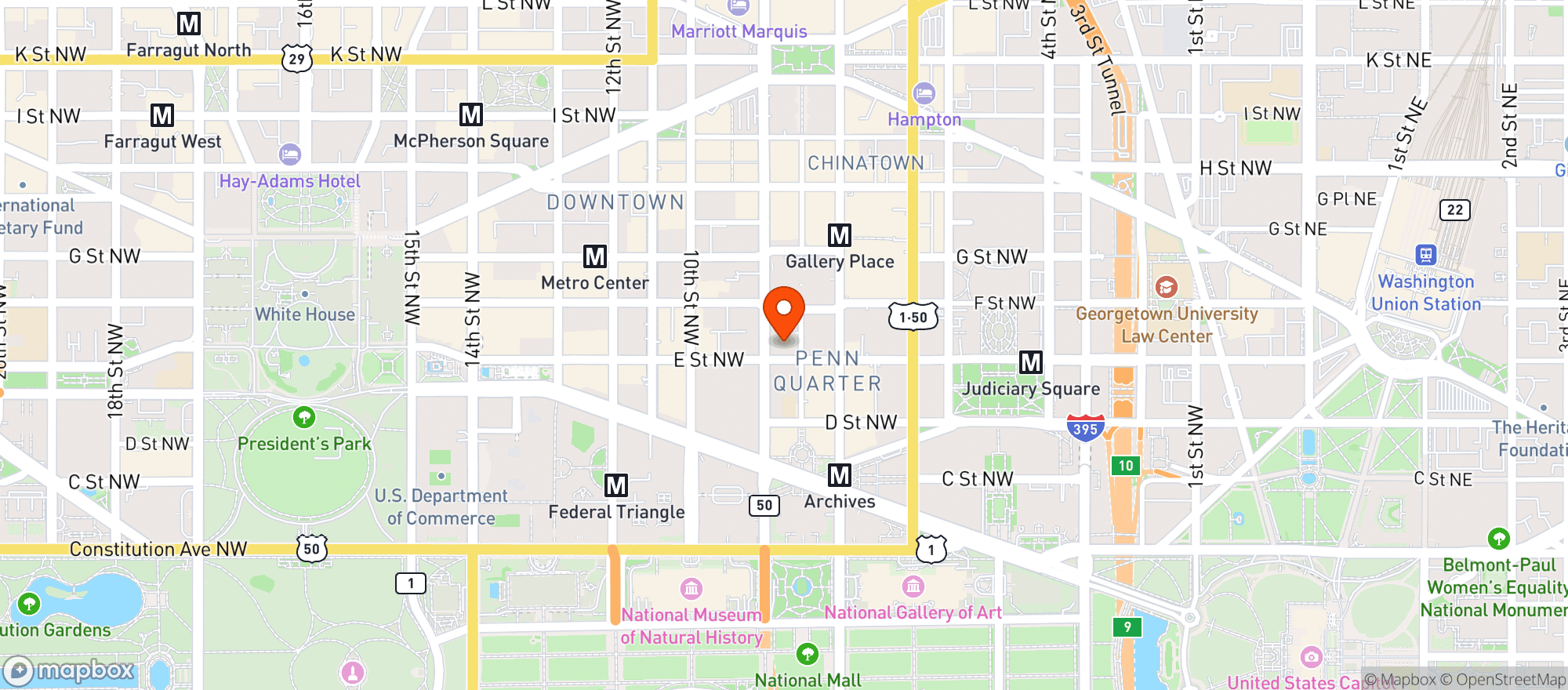 Map showing Penn Social