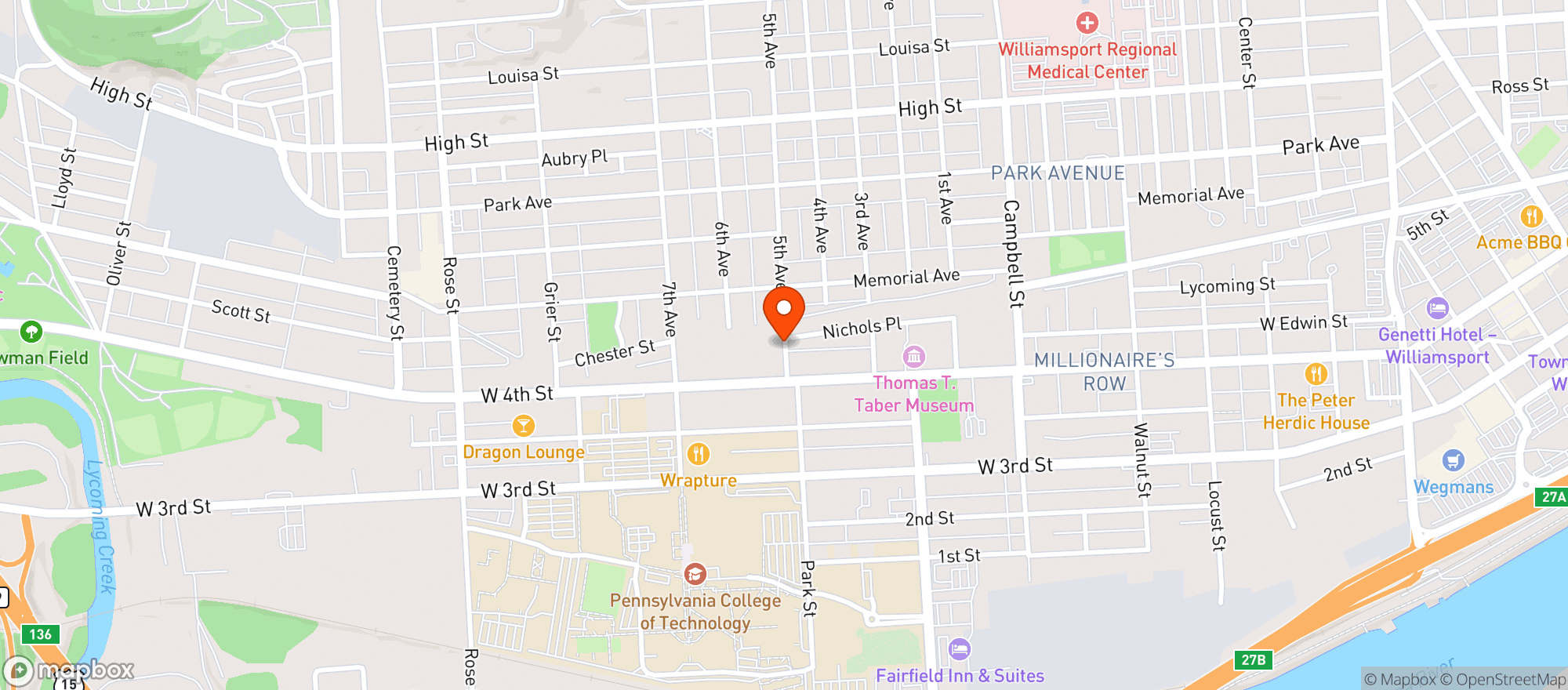 Map showing Home Service Beverage
