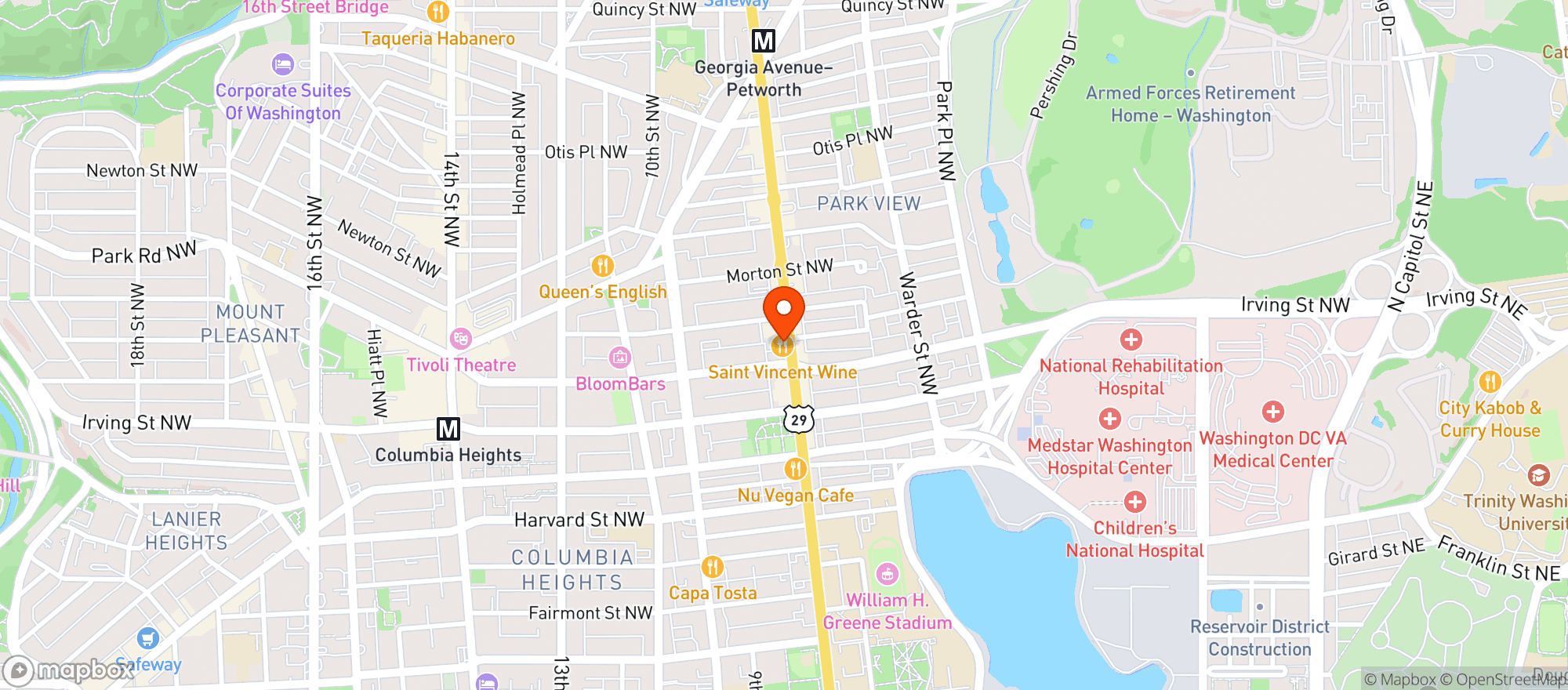 Map showing St. Vincent Wine