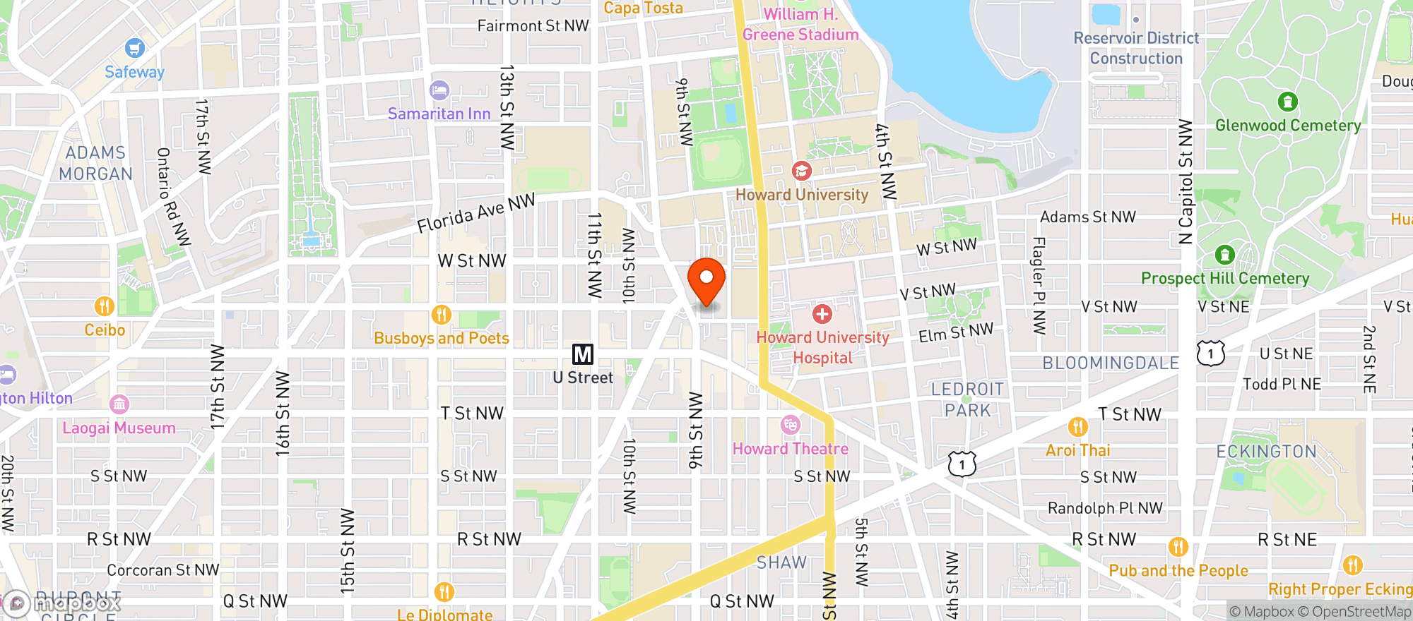 Map showing 930 Club
