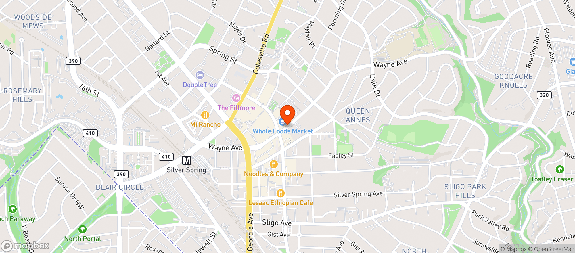 Map showing Whole Foods Market