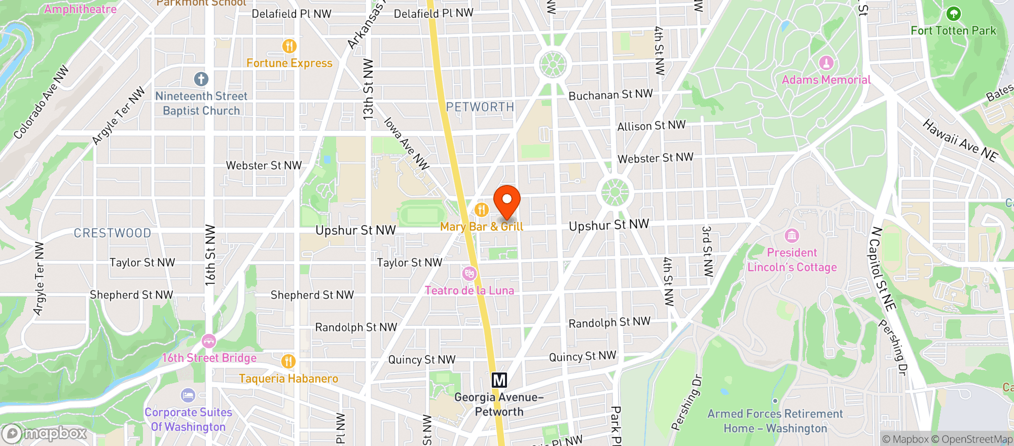 Map showing Timber Pizza Company