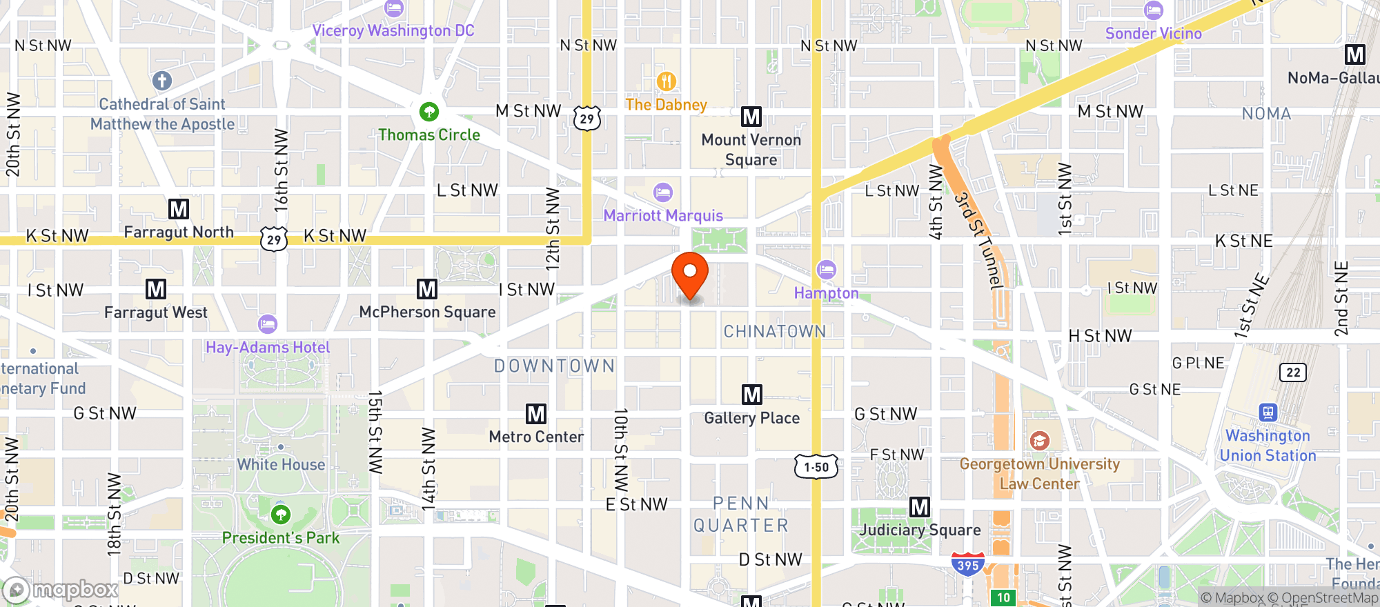 Map showing City Tap Penn Quarter