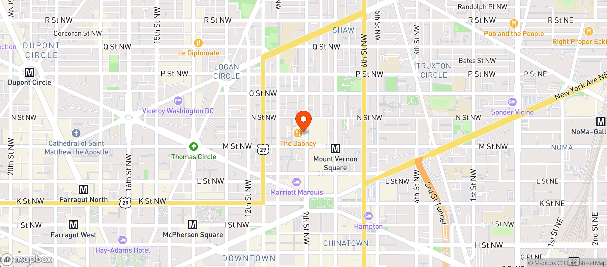Map showing The Dabney