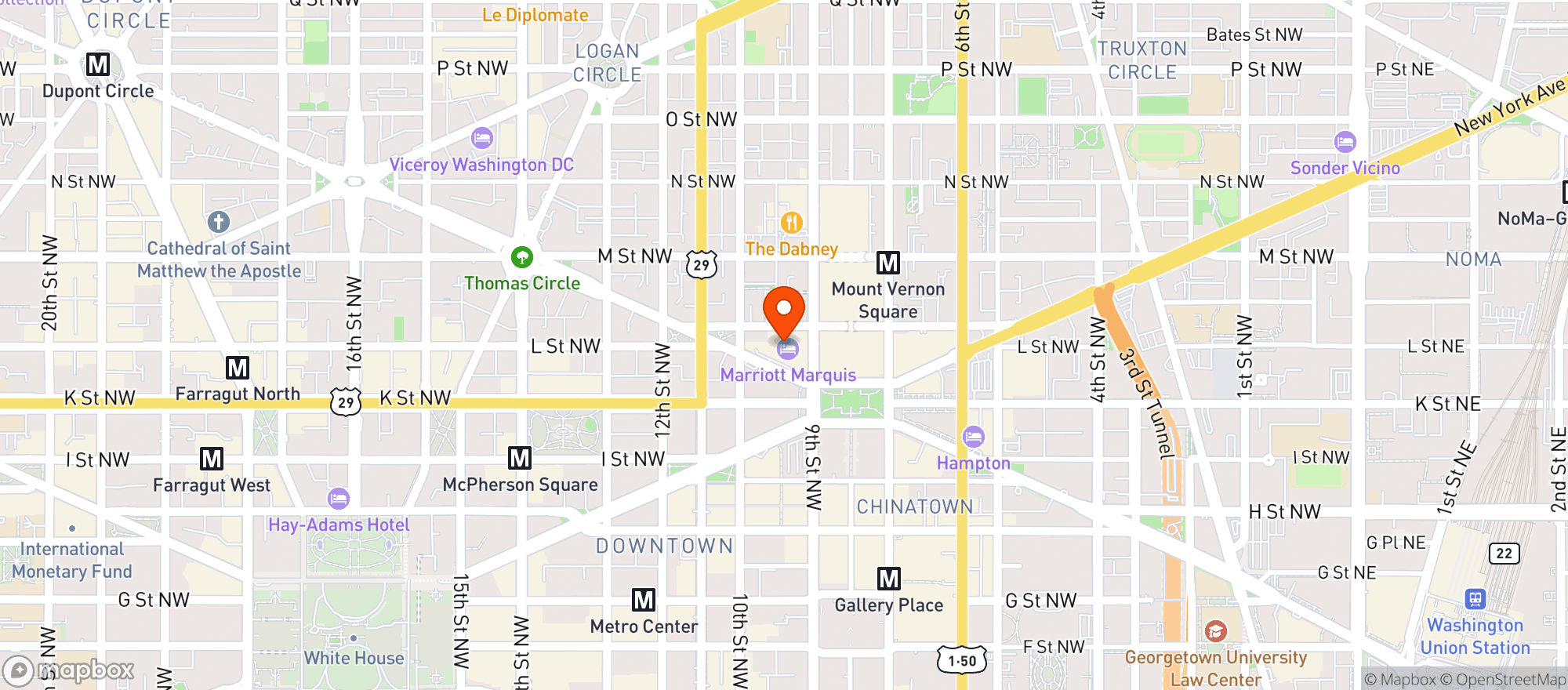 Map showing Marriott Hotels & Resor #wasco