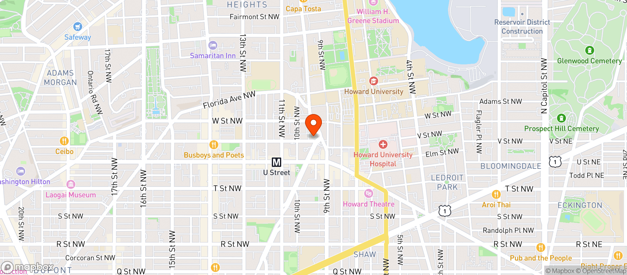 Map showing Wet Dog Tavern