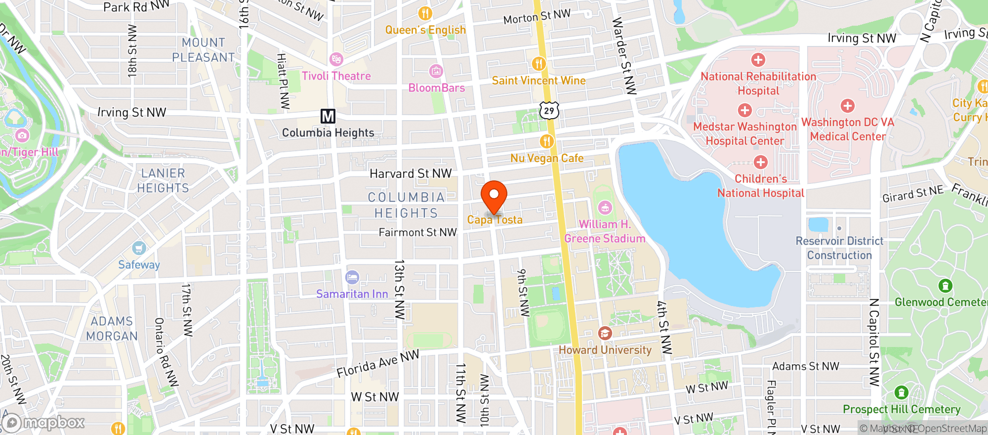 Map showing Capa Tosta