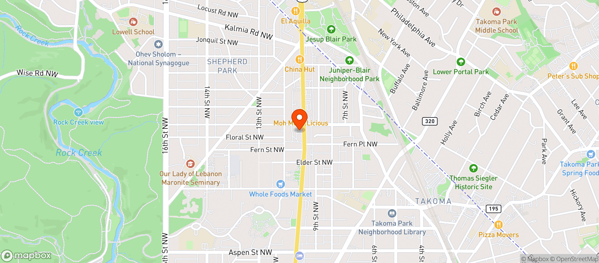 Map showing Mayfair Liquors