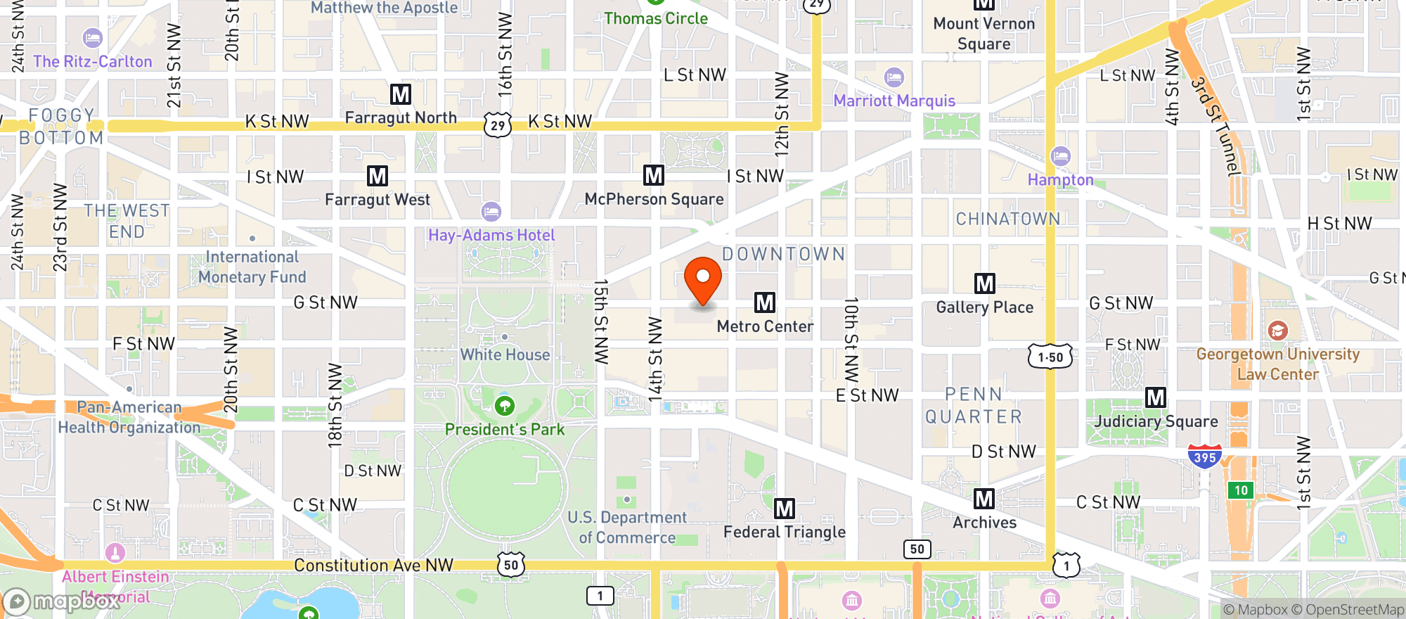 Map showing Astro Beer Hall
