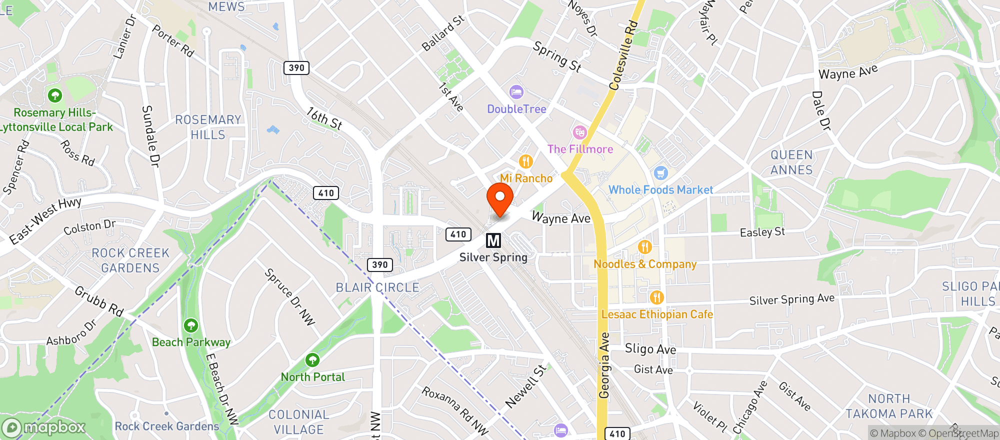 Map showing Silver Branch Brewing Lagerhaus & Biergarten