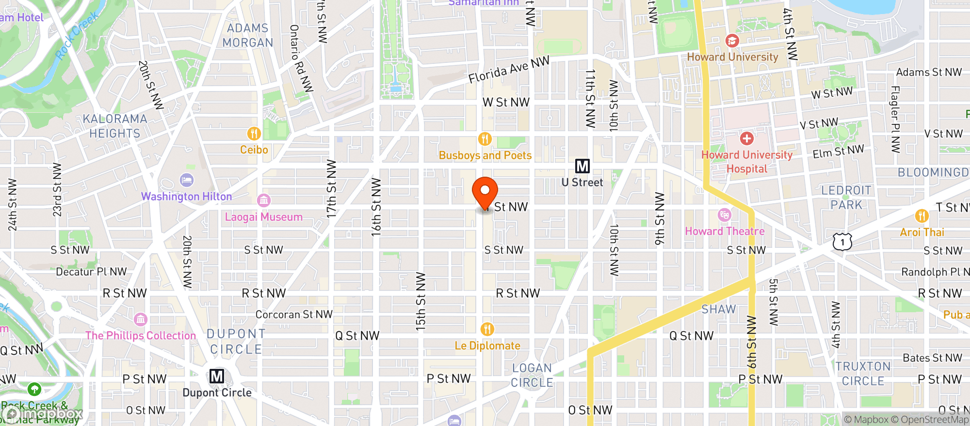 Map showing Cafe Saint Ex