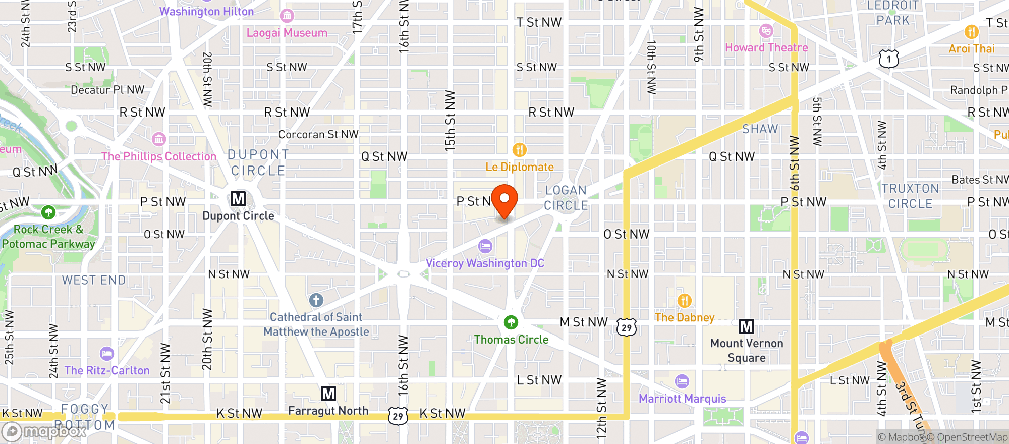 Map showing Players Club