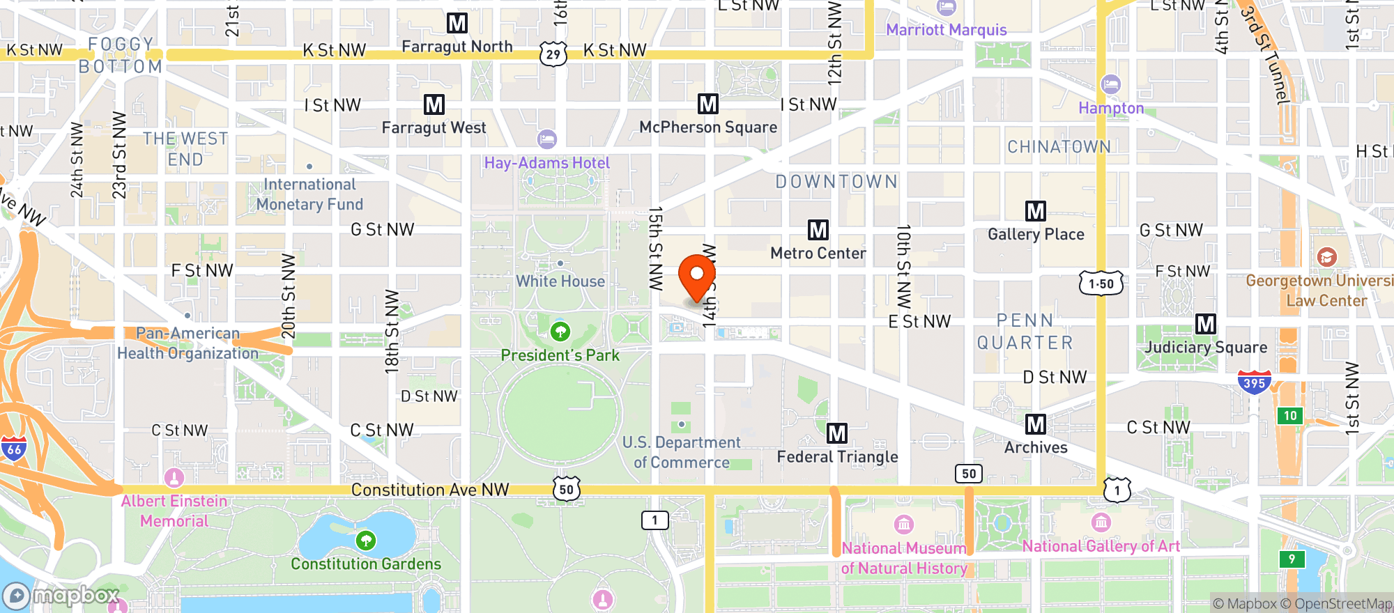 Map showing Intercontinental Hotels #washa