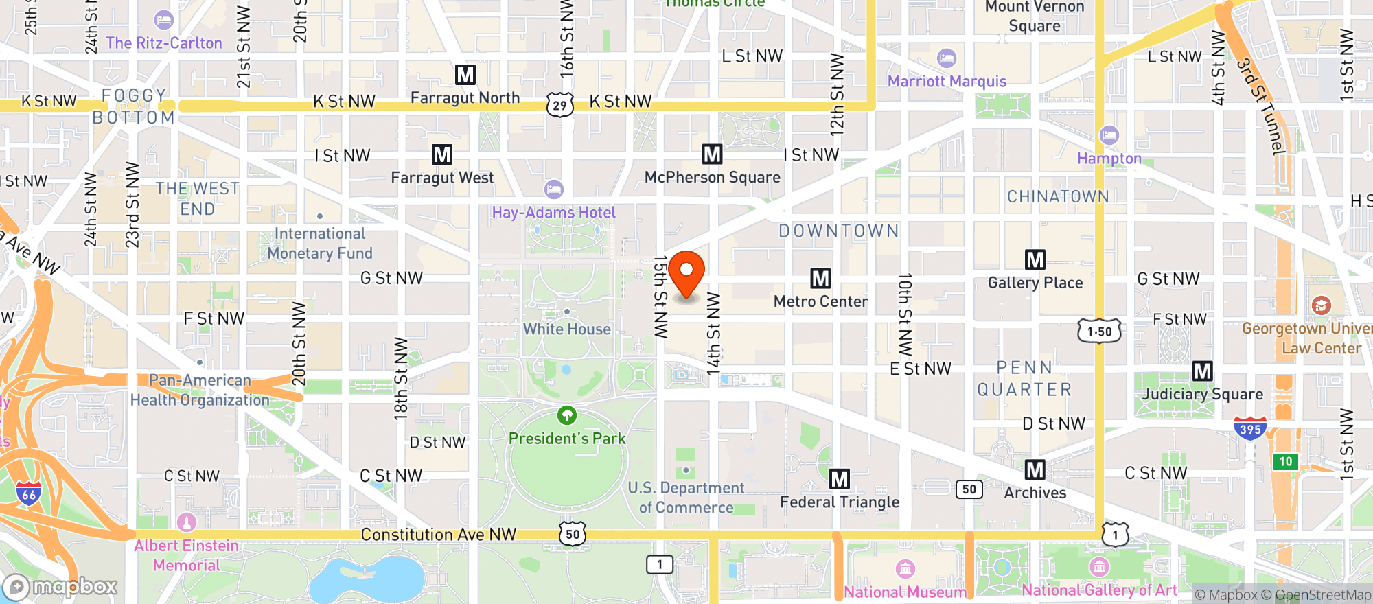 Map showing Convene Hamilton Square