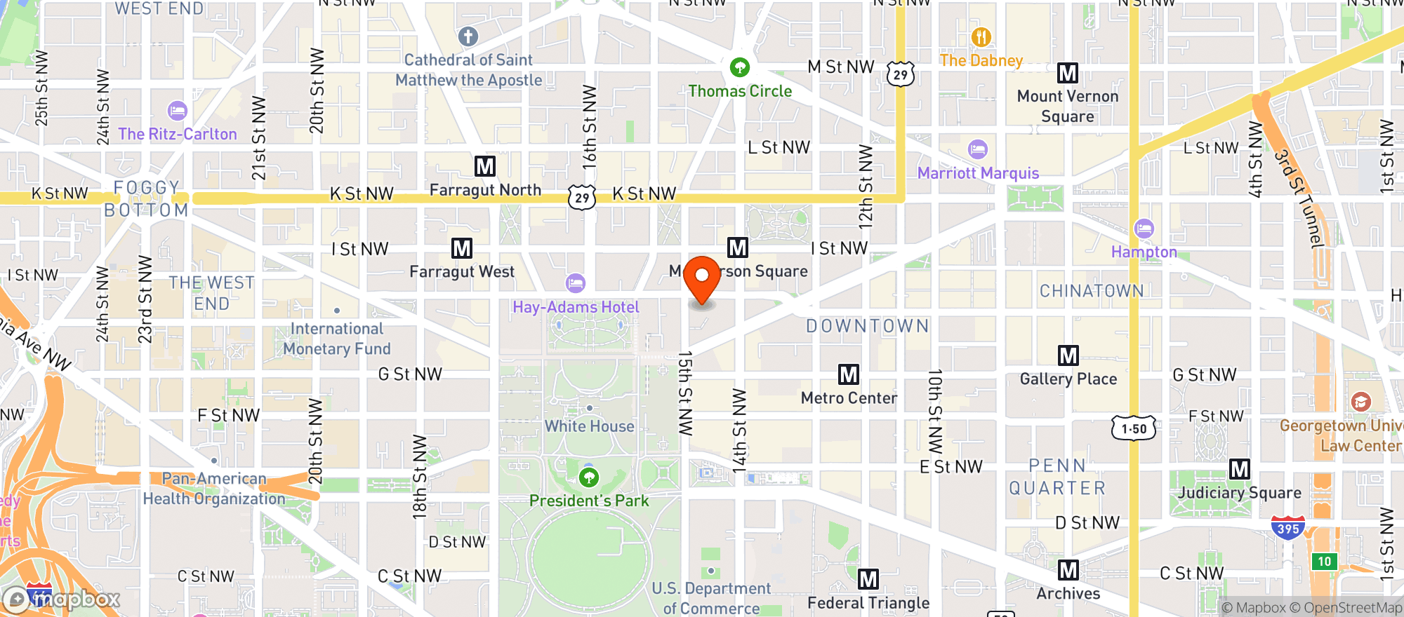 Map showing Cheesecake Factory