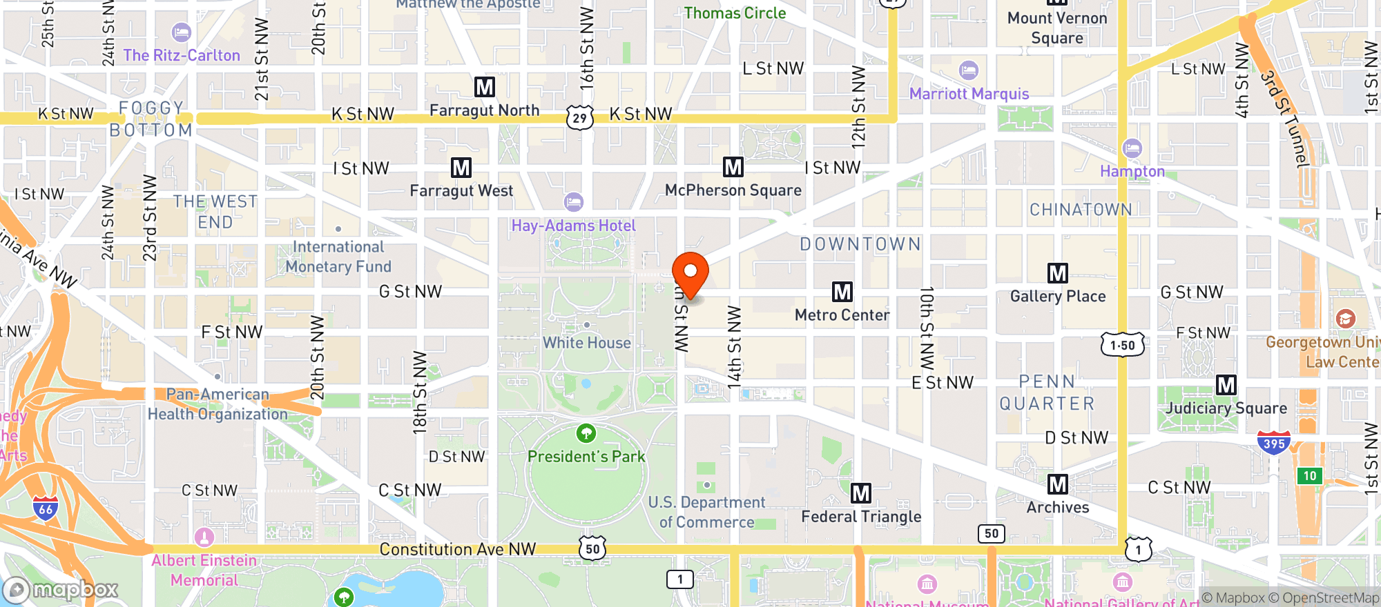 Map showing Old Ebbitt Grill
