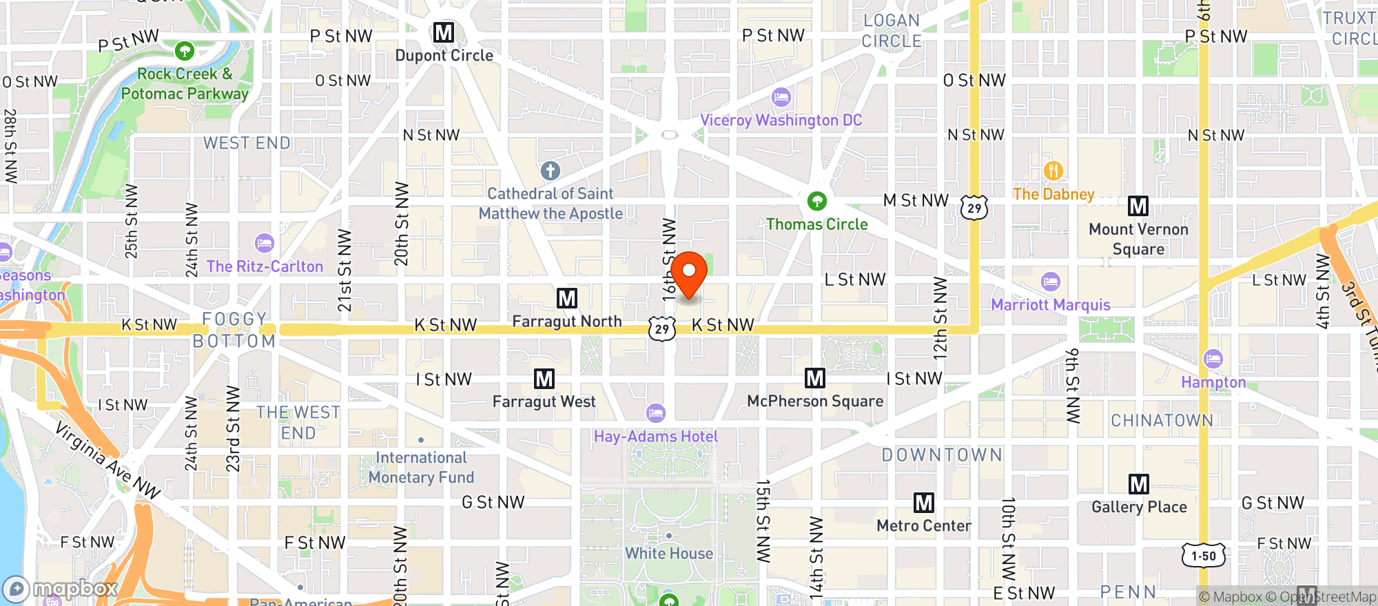 Map showing Hilton #dcash