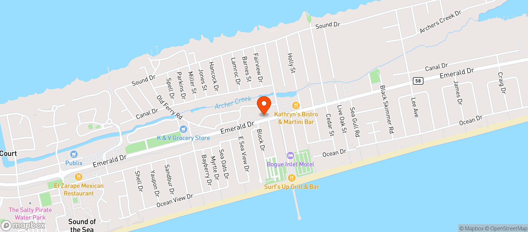 Map showing Trading Post Southern Foods And Spi