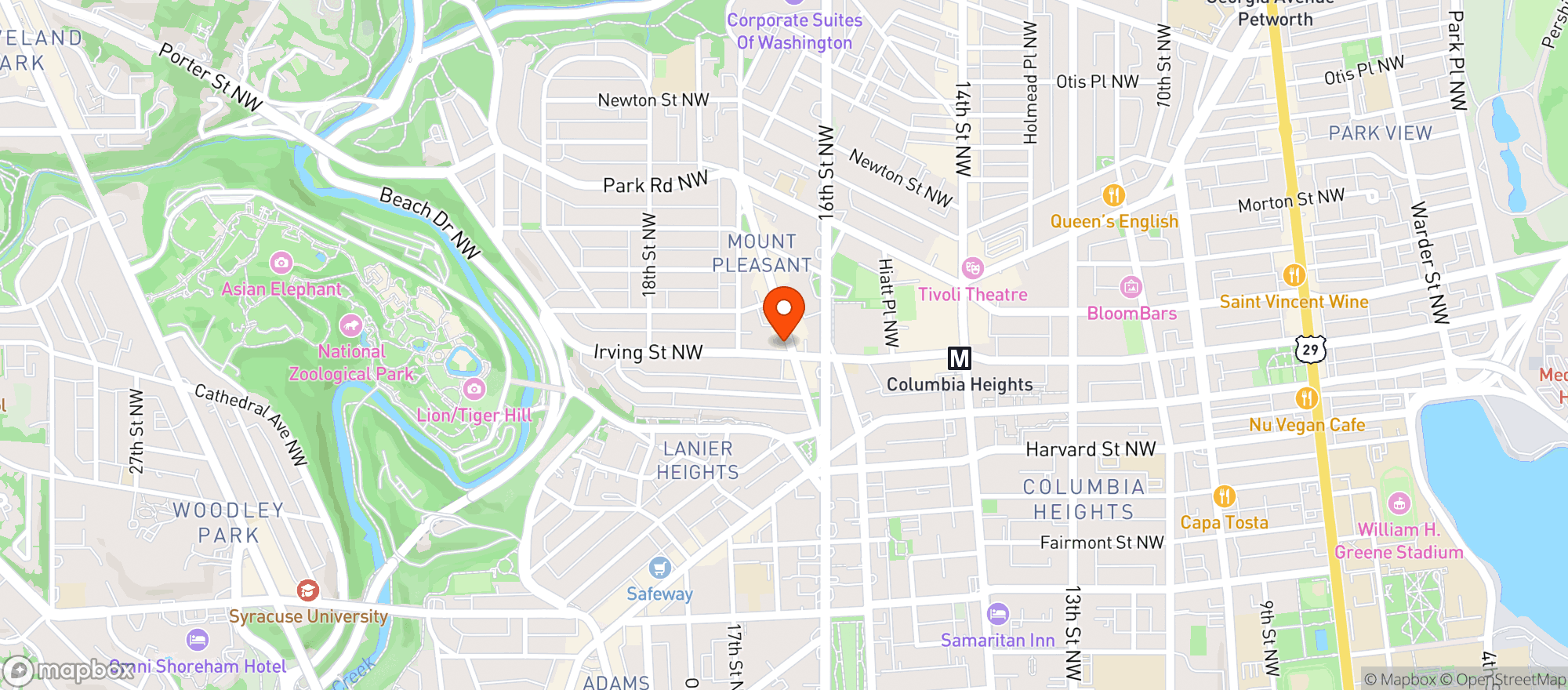 Map showing Irving Wine and Spirits