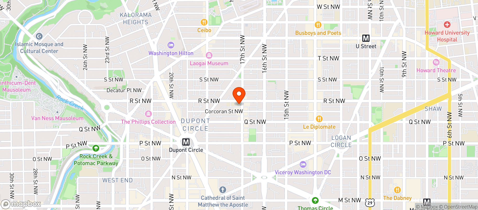 Map showing The Commodore Dc