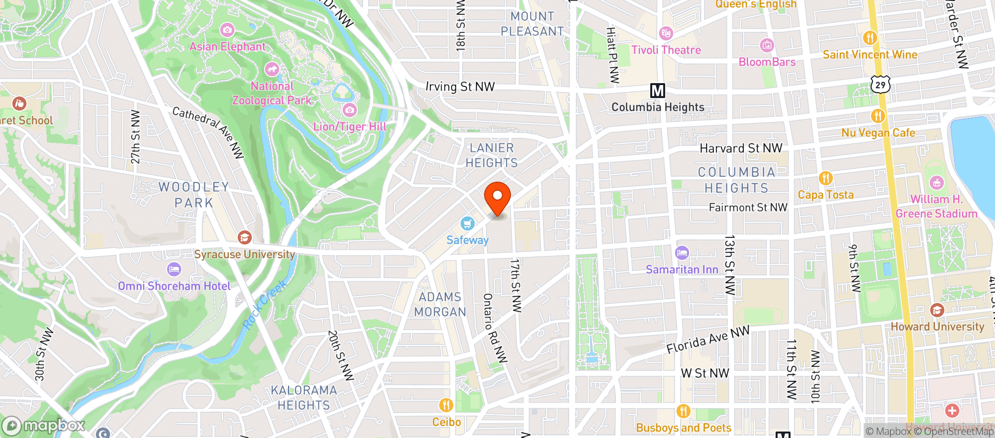 Map showing Metro Wine & Spirits