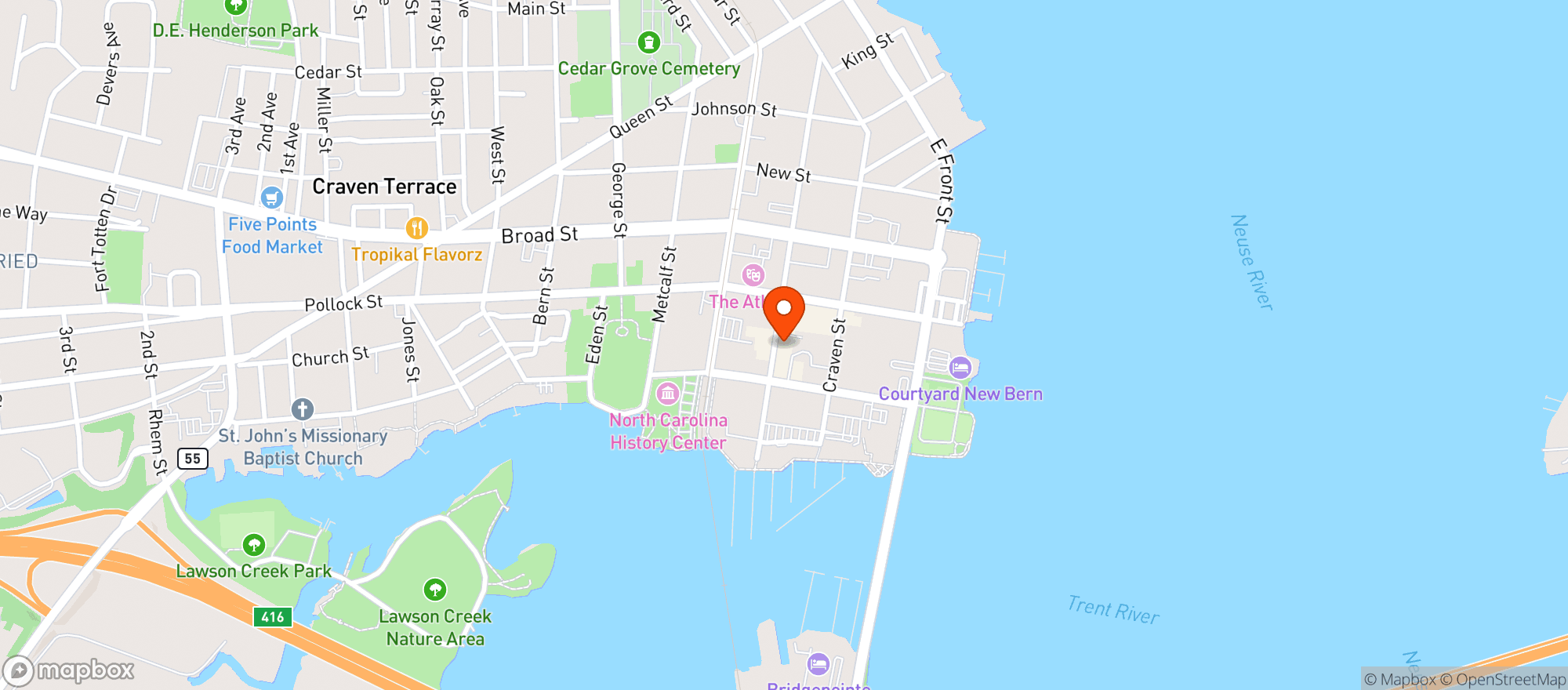 Map showing Thirsty Bruin