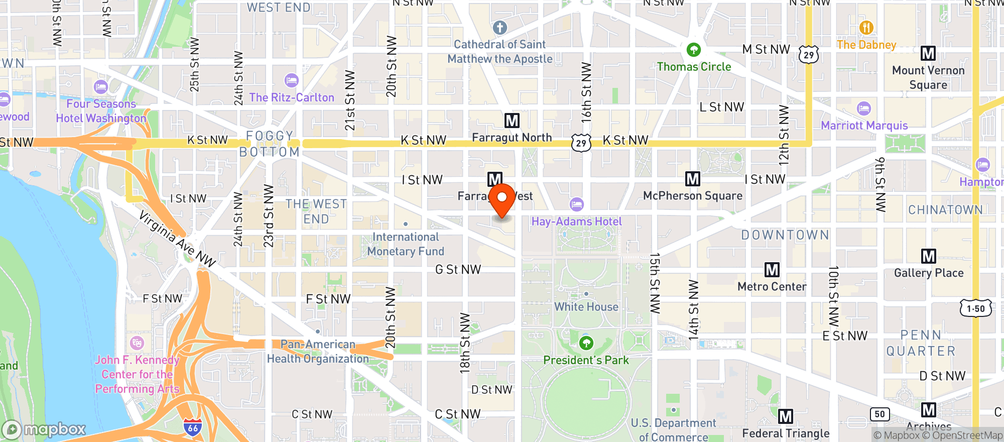 Map showing Metropolitan Club Of Wash