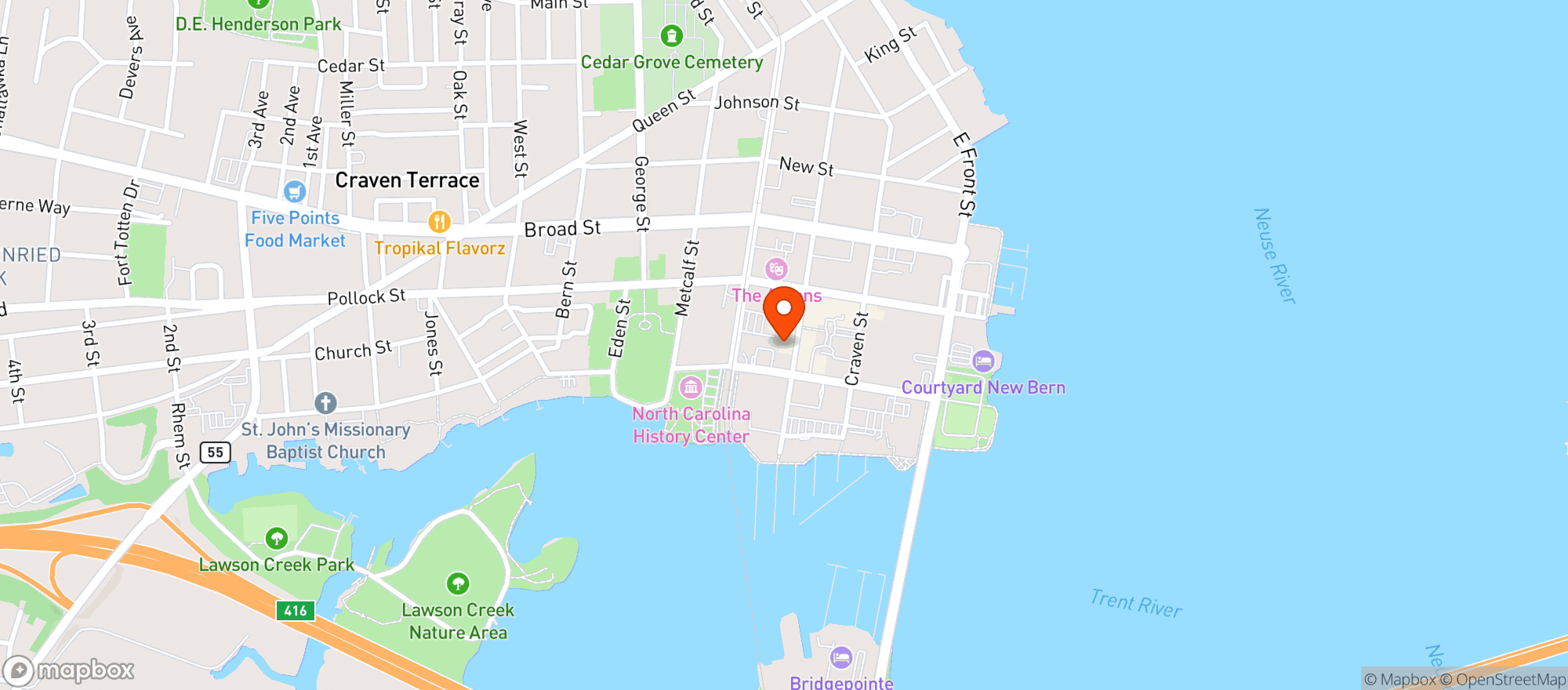 Map showing Cypress Hall