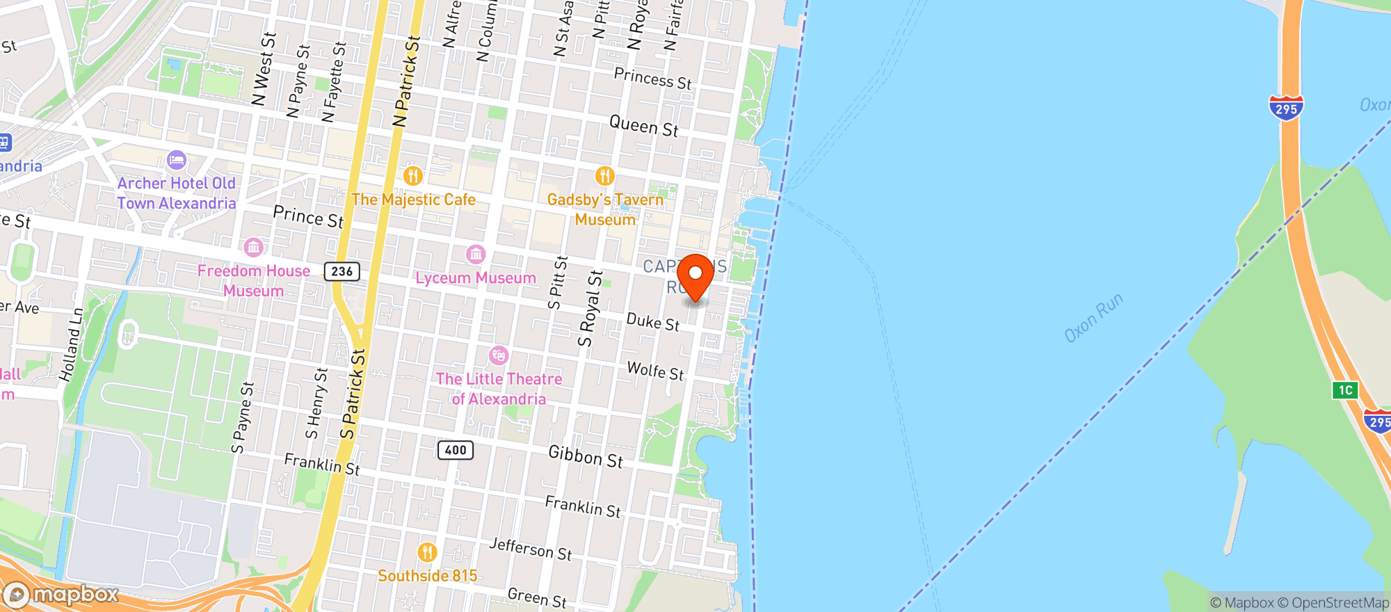 Map showing Café du Soleil
