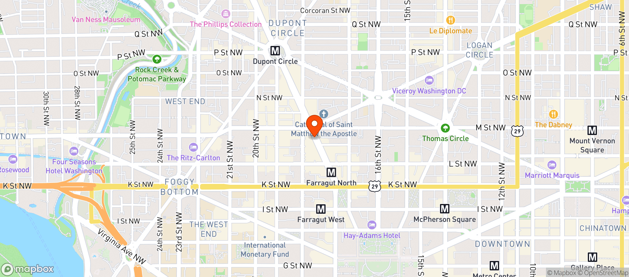 Map showing Improv Comedy Club