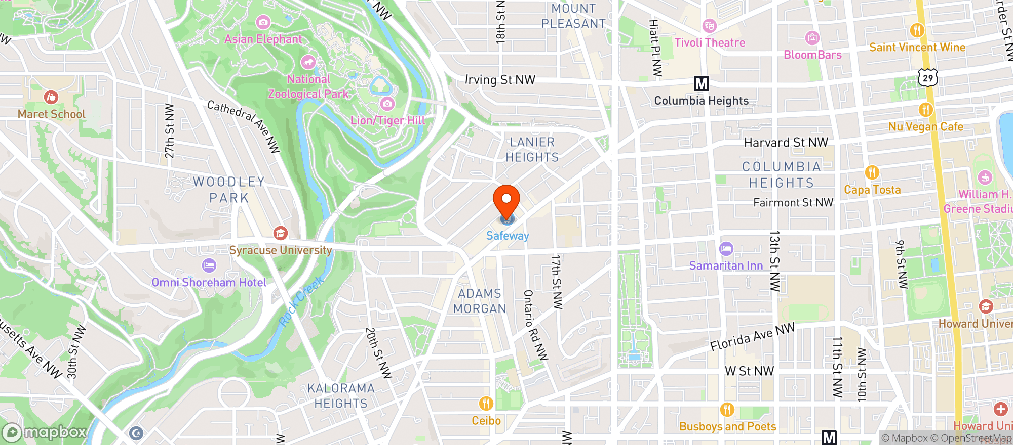 Map showing Safeway