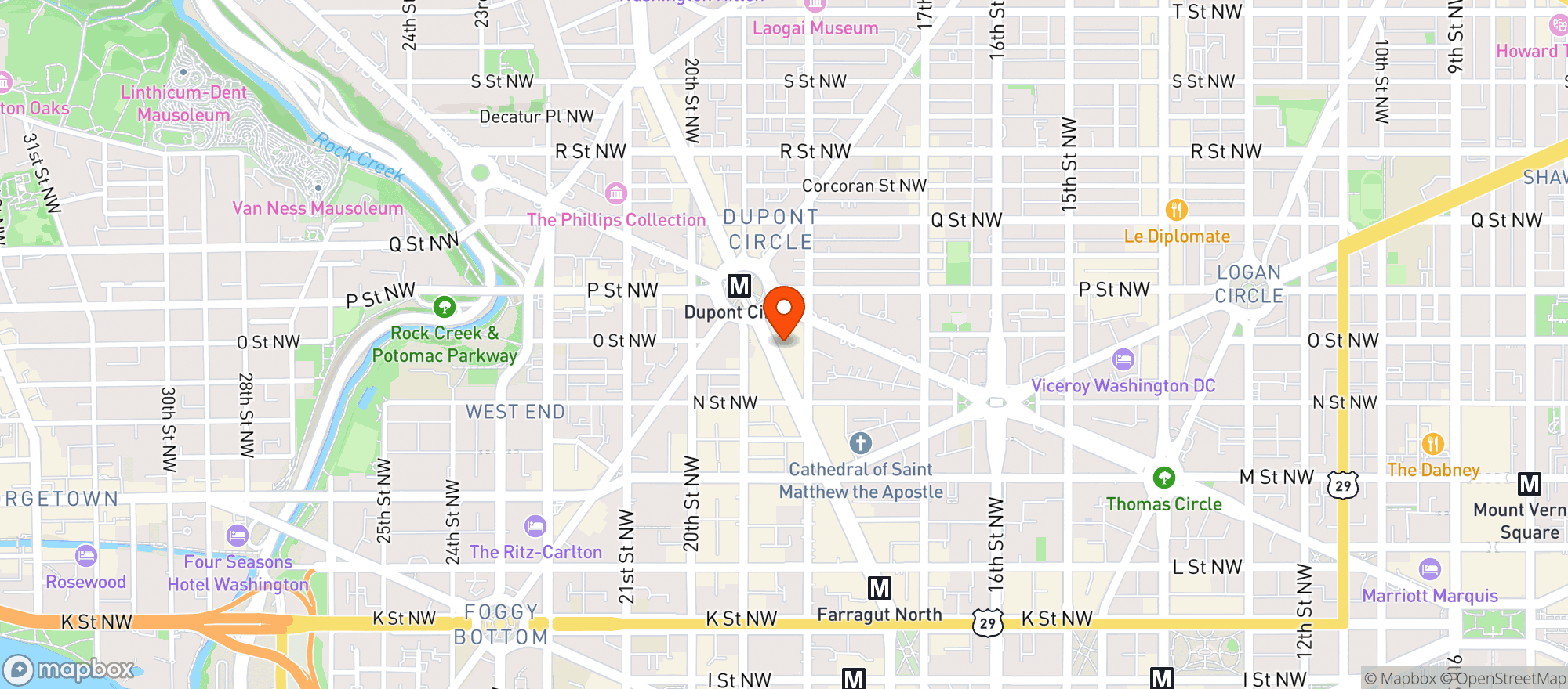 Map showing Wok & Roll Dupont