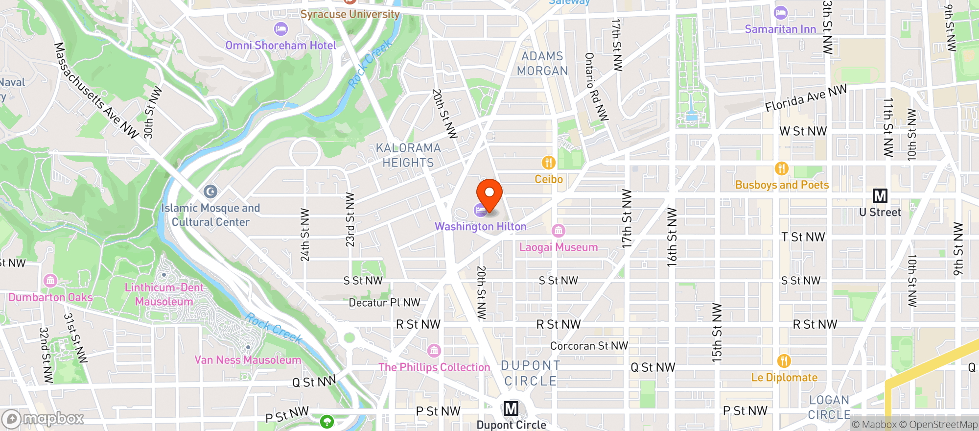 Map showing Hilton #dcawh